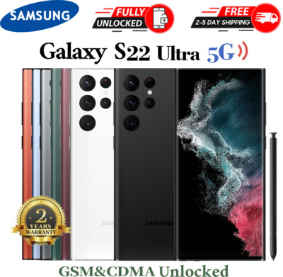 NEW Samsung Galaxy S22 Ultra 5G FACTORY UNLOCKED GSM CDMA 512/256/128G Fast Ship