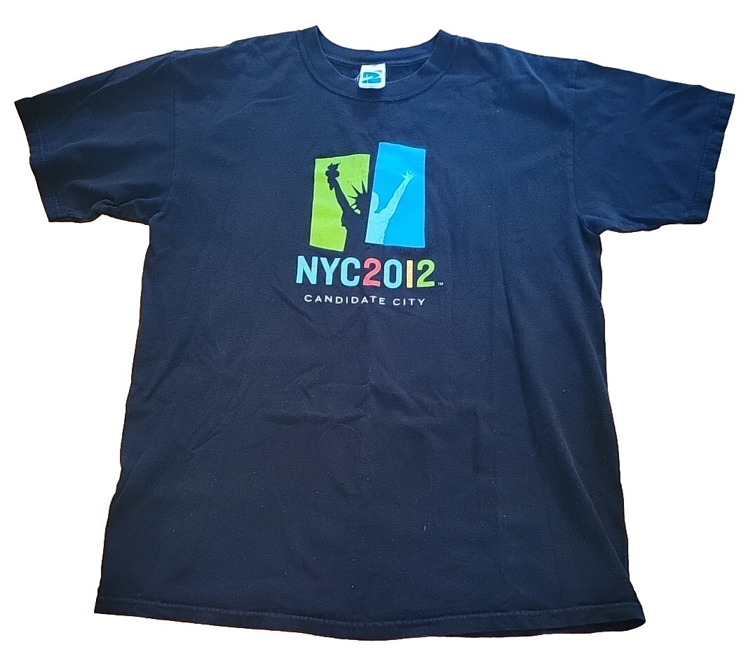 OLYMPICS 2012 CANDIDATE CITY NYC TEE SHIRT Sz Large Excellent Cond 100% cotton