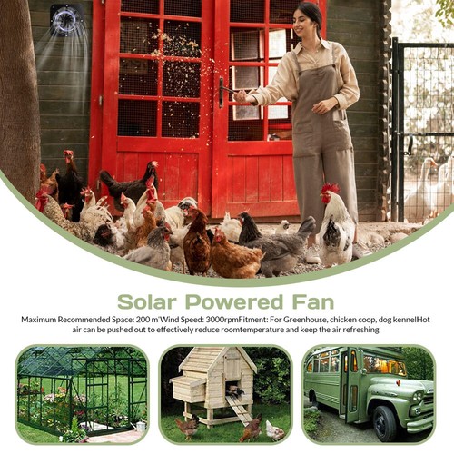 13.5inch Solar Powered Exhaust Fan Solar Panel Fan 20W For Shed Attic Greenhouse - Picture 14 of 37