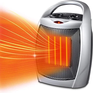 Mini Céramique Space Chaudière - 750W/1500W Thermostat réglable Thermomètre portable/Fan