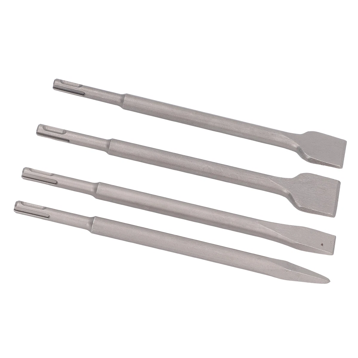 4PCS Electric Hammer Chisels Round Shank Point And Flat Chisel Set