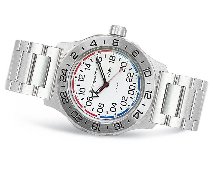 Vostok Komandirskie 35084A Russian Military Watch Automatic White