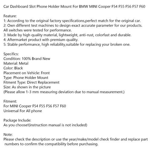 Support de support de téléphone Pour BMW MINI Cooper F54 F55 F56 F57 F60 - Imagen 3 de 12