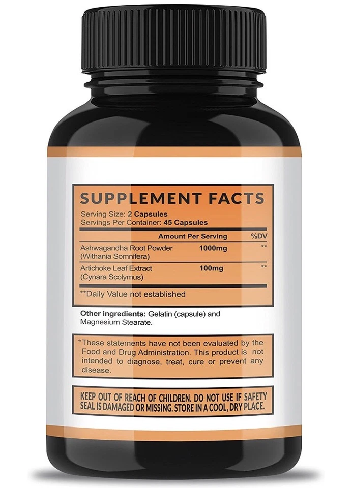  Ashwagandha Premium 1000mg - Apoyo natural y saludable al estrés y estado de ánimo - Para Foto 2 de 3