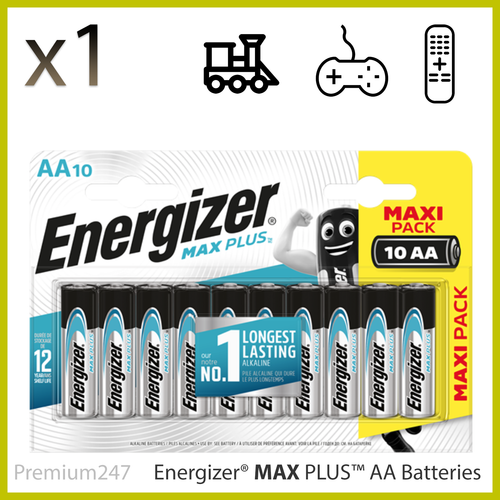 Energiser Max Plus AA Batteries 10 Pack Longest Lasting Alkaline