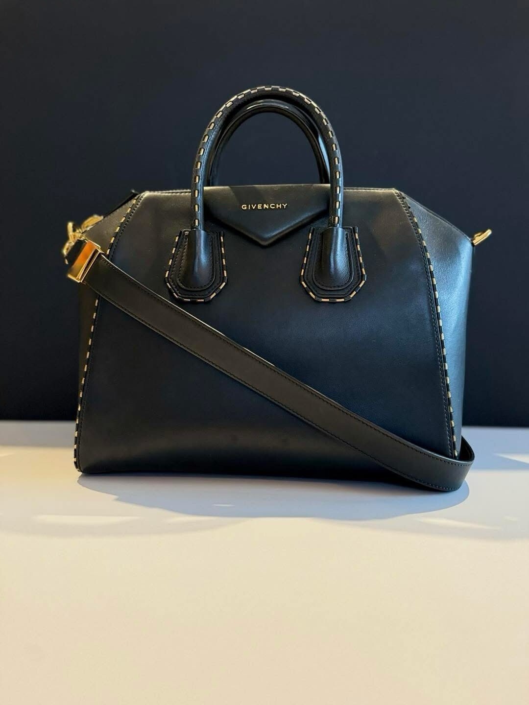 Givenchy Antigona Medium Black Leather Tote Bag