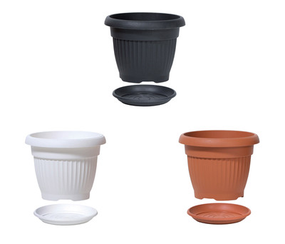 Blumentopf Balkontopf Terasse Terra Garten Inkl Untersetzer 3 Farben S-XL