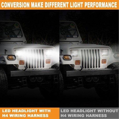 H4 LED Headlight Brightness Intensifier Wiring Harness For Jeep Wrangler JK JL - Picture 11 of 12