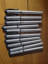 LOT OF 10 Uni-ball 207 Impact Roller Ball Stick Gel Pen Blue Ink Bold SIGNO