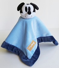 Disney Mickey Mouse Blue Baby Security Blanket Soft Plush Velour Minky Lovey EUC
