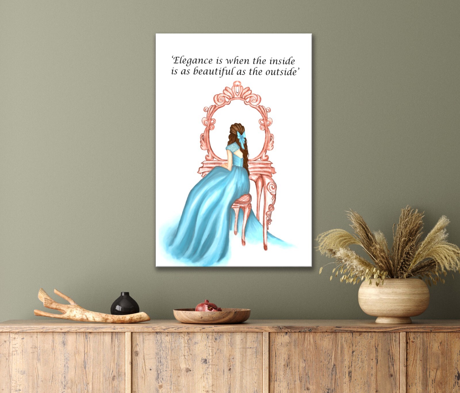 Motivational Wall Art Canvas Celebrating Inner and Outer Beauty Unframed or Framed