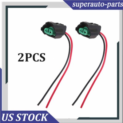2x Wire Pigtail Female C H11 Two Harness Head Light Low Beam Bulb Plug Connector