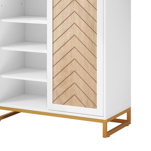 5 Tier 20 Pair Entryway Shoe Cabinet Top Shelf Sneakers Rack Organizer w/ Drawer - Picture 10 of 12