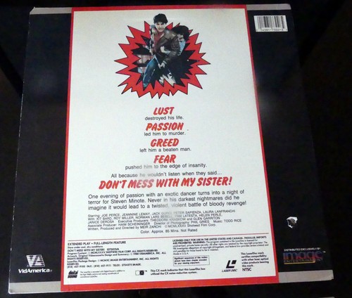 Don't Mess With My Sister Laserdisc Meir Zarchi Free Shipping - Picture 3 of 4
