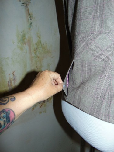 Hillard and Hanson brown beige pink one button women's plaid stretch blazer 4 - Picture 6 of 8