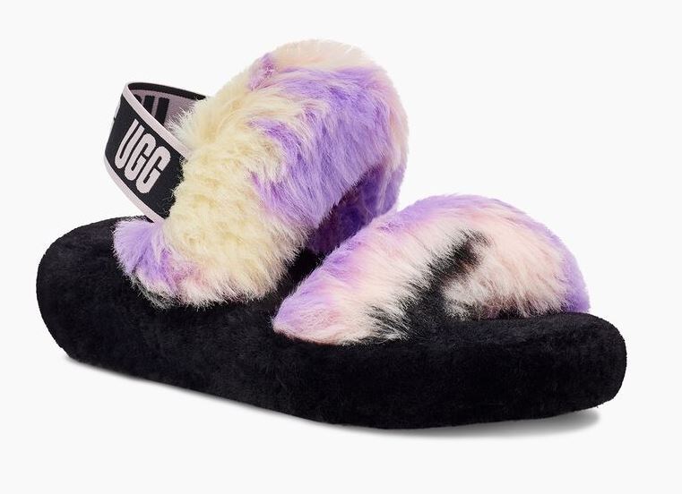 Sheepskin Slipper Ugg Slippers Tie Dye UGG Oh Yeah Slippers Blue