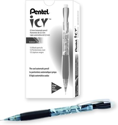 NEW Pentel 12-PACK Icy 0.5MM Automatic Pencil Smoky Gray Grey Pencils AL25TA