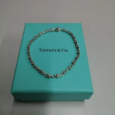 TIFFANY & Co. Bangle Bracelet Hardware Microlink Chain Silver 925 Jewelry Box 99