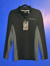 Spyder Active Men's Long Sleeve 1/4 Zip Pullover Black Size M New With Tags