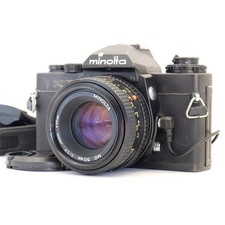 Minolta XD 35mm Film SLR Camera Black w/ New MD 50㎜ f/1.7 Lens + Strap New...