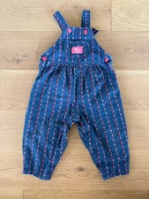 Oshkosh B'Gosh Vestbak Girls Overalls Pink Blue 24 Months Vintage 90s Hearts