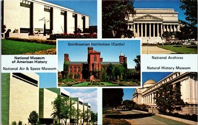 Washington D.C. Famous Museums Multi-View Postcard Smithsonian Archives