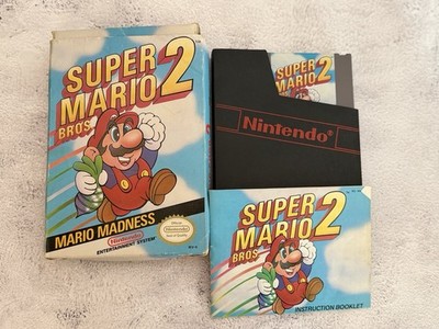 Nintendo Super Mario Bros. 2 (Nintendo NES, 1988) Box, Game, Manual - CIB.