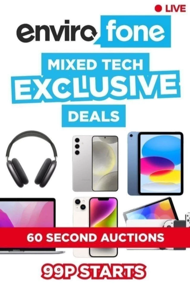 Envirofone 📲 eBay LIVE 🔔 Mixed Tech Auction Listings‼️ 99p Starts⭐