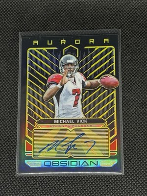 2019 Panini Obsidian Aurora Auto Electric Etch GOLD Michael Vick Auto /10