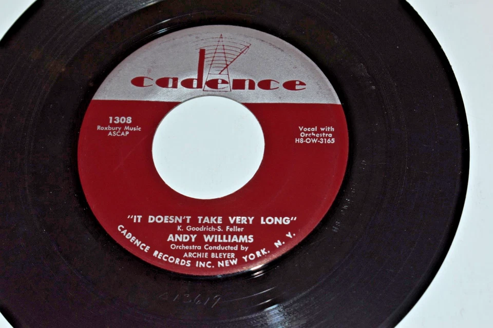 2 Andy Williams 45 rpms - Stop Teasin' Me/It Doesn't Take Very Long.. NM 5 Foto 3 de 4