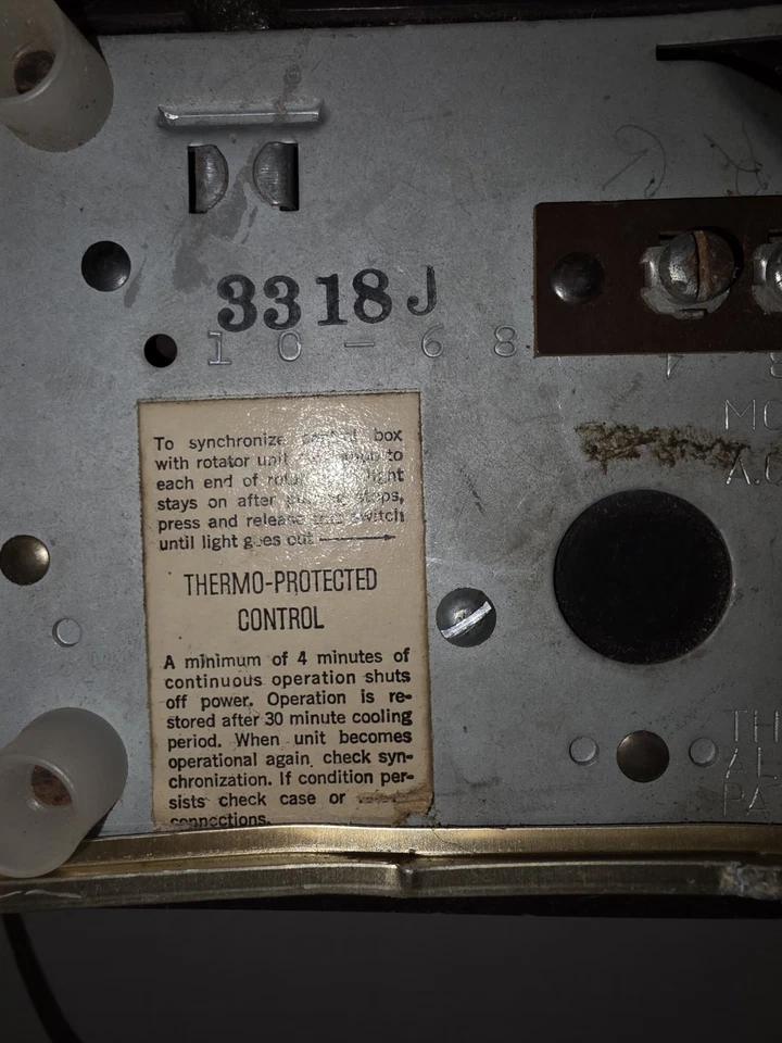 Vintage Alliance Antenna Tenna Rotor U-100 Box TV HAM Turns On Parts Repairs Foto 4 de 4