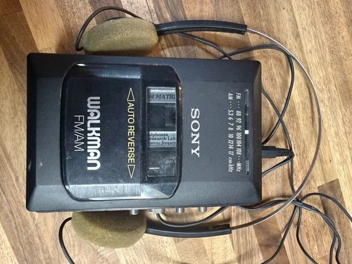Vintage Sony Walkman WM-AF48/BF48 AM/FM Radio Cassette Player with Headphones