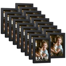 5x7 Picture Frames Set of 18，Black Photo Frames, Display Pictures 5x7 without...