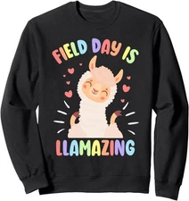 Field Day Llama Alpaca Cute Funny Fun Llamazing Unisex Crewneck Sweatshirt