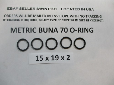 #ad #ad 15mm ID x 19mm OD x 2mm thick O ring. Buna 70. Quan 5. $3.75