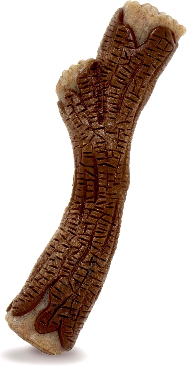 Nylabone Real Wood Stick Toy - Bacon Flavor Strong Chew Toy 
