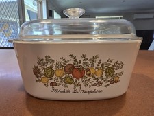 Vintage 5L Corning Ware Casserole Dish Baker w Spice of Life Pattern & Pyrex Lid