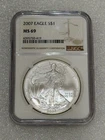 2007 Silver Eagle  NGC MS 69 Brown Label ~ PRISTINE ~ NO SPOTS (419)