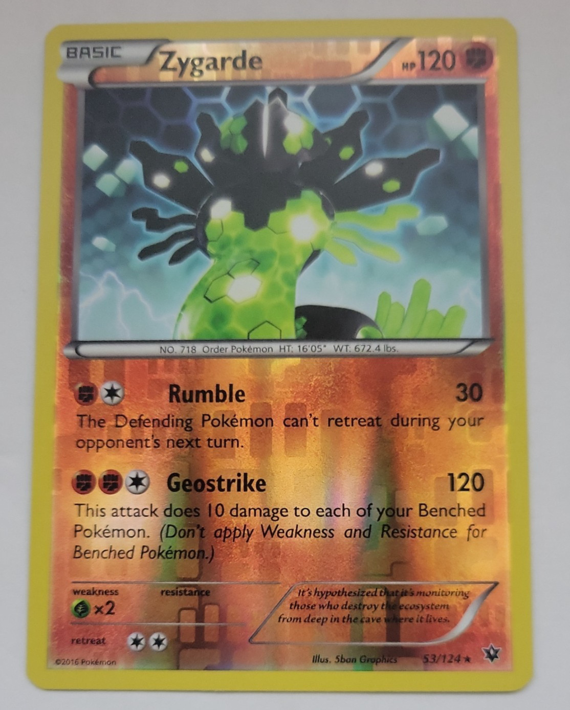 2016 Pokemon Fates Collide #53 Zygarde Reverse Holo NM to Mint Condition