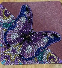 B11. 5D Diamond Art Leather Corner Bookmark Butterfly Handmade