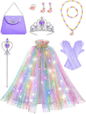 Light Up Princess Dress Up Set for Girls 3 4 5 6 Years Old with Accessories