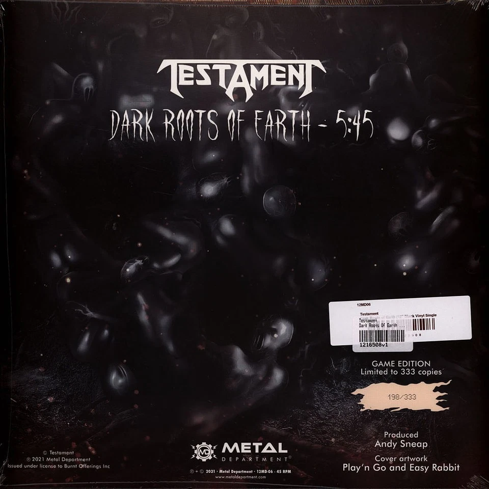 Testament - Dark Roots Of Earth Black Vinyl Single (2025 - EU - Original) - Bild 2 von 2