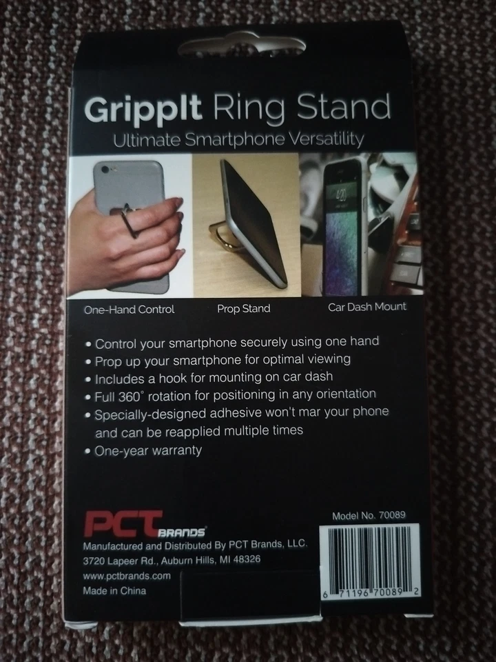 Grippit Ring Stand Prop Up For Smartphone Or Mount On Surface, Handle - Image 2 of 4