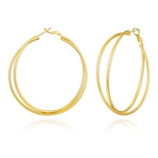 Twist Double Hoop Earrings For Women Lightweight Big Gold Hoops Hypoallergeni...