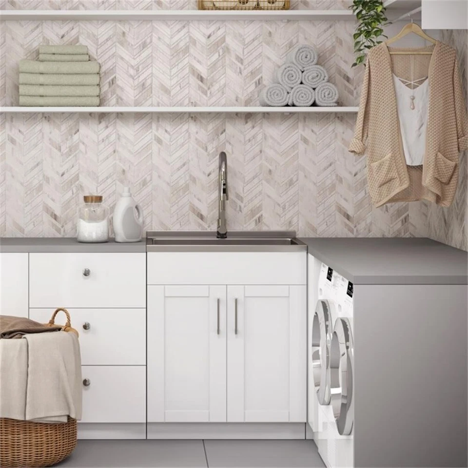 Brody Boho Round Pouf in Distressed Dark Brown Faux Leather - Image 3 of 4