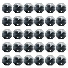 30 Pack K9 Crystal Octagon Beads 2 Holes 14mm Chandelier Prisms Light Black