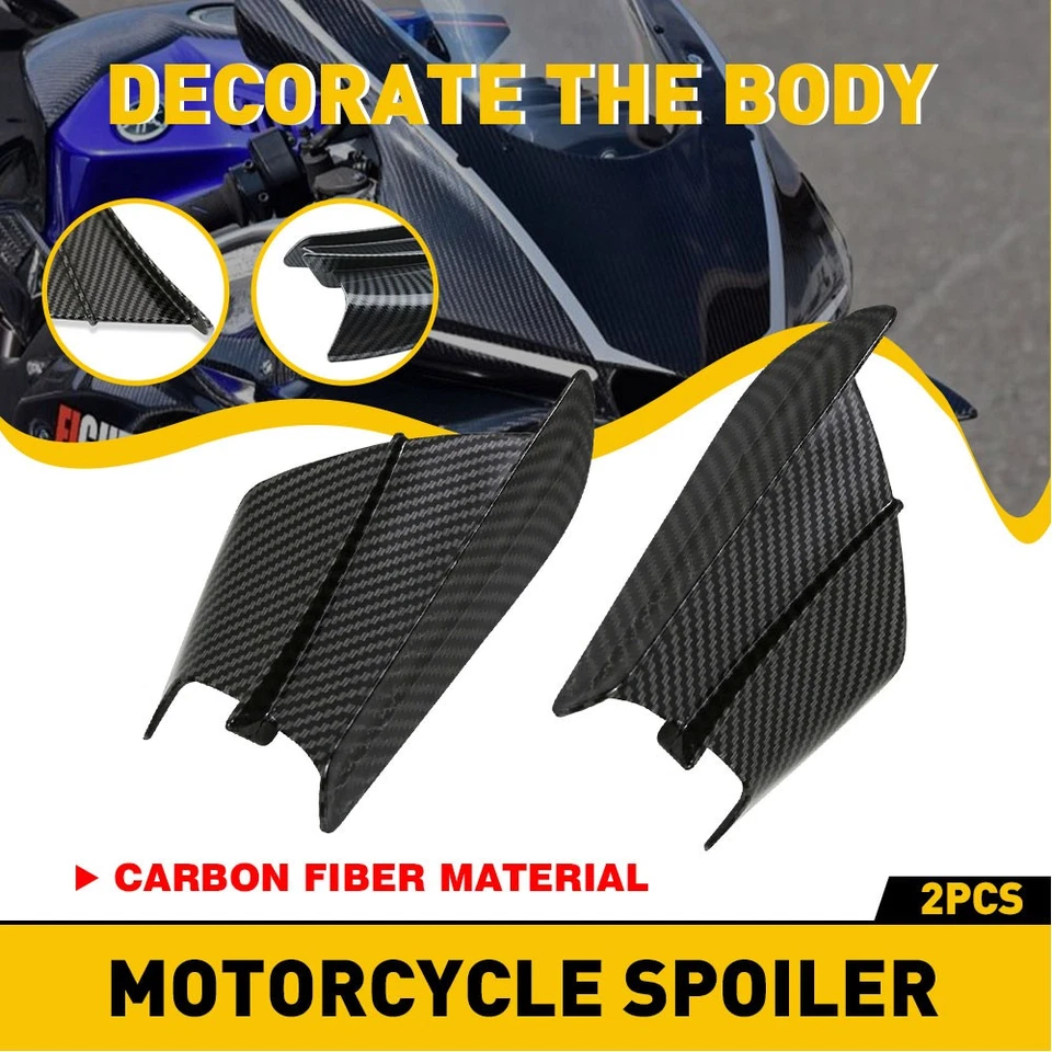 Motorcycle Front Fairing Aerodynamic Winglets Spoilers Air Deflector Wing Kit UK - Image 4 of 4