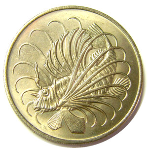 elf Singapore 50 Cents 1975  Lionfish  Fish