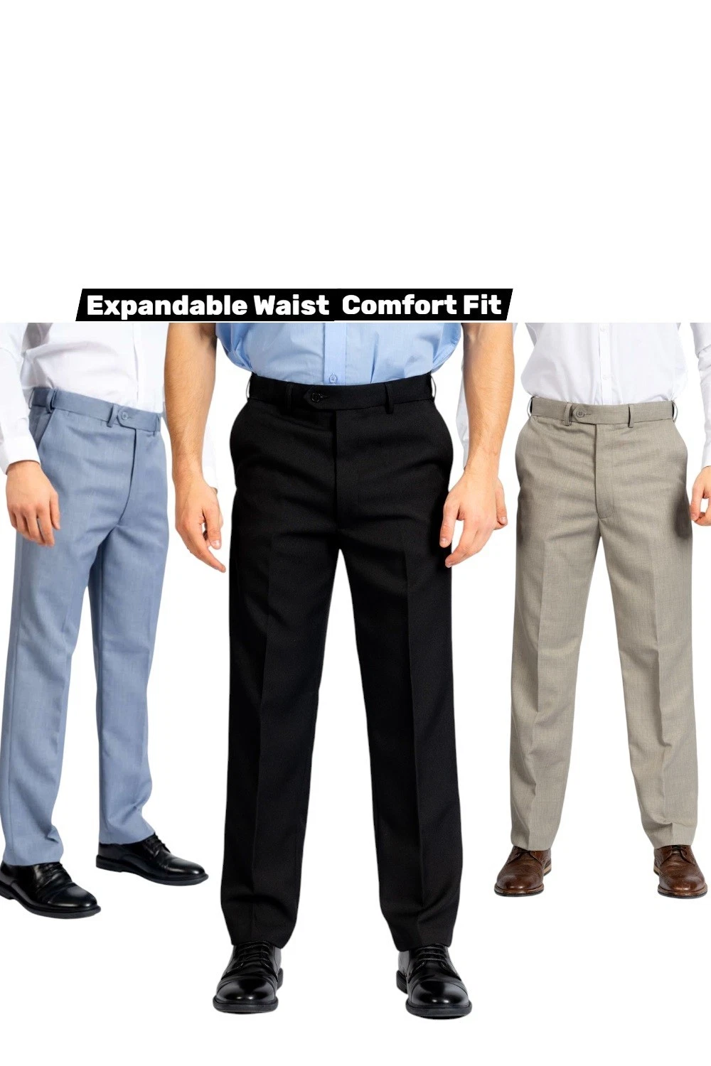 Mens 25" Leg Summer Trousers Self Adjusting Flexible Waist Lightweight Pants
Opens in a new window o