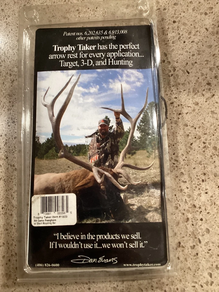 TROPHY TAKER RIGHT HAND CAMO PRONGHORN W/SHORT MOUNTING BAR ARROW REST—A31 - Image 2 of 3